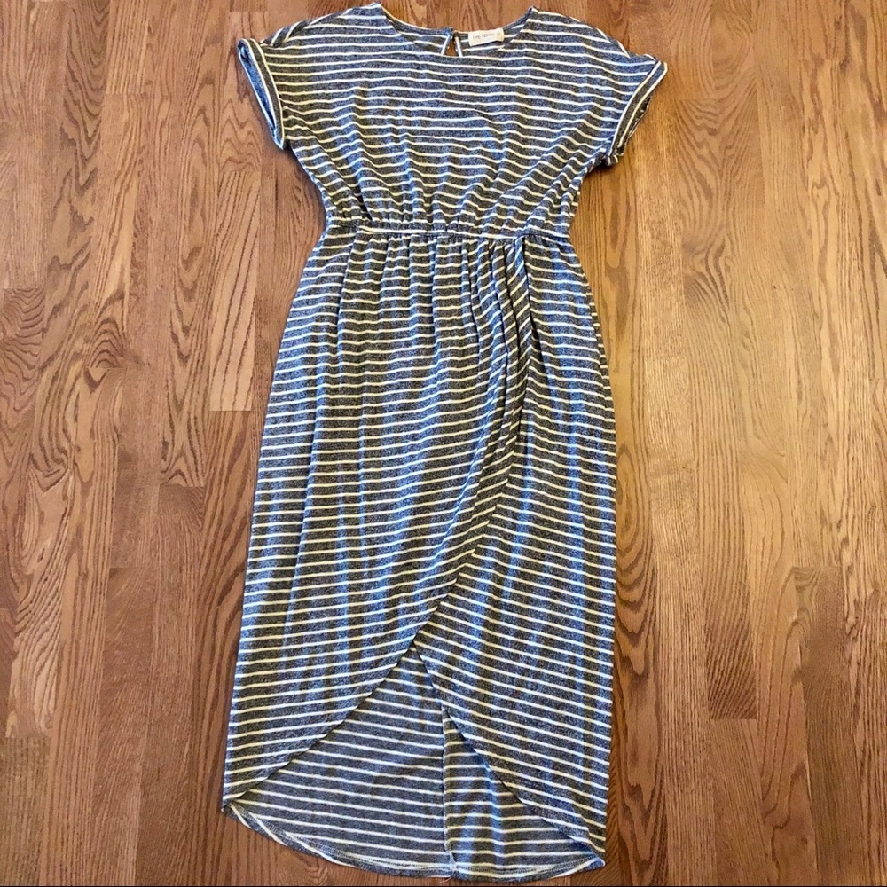 Striped Dress The Nines M Navy High Low Fishtail